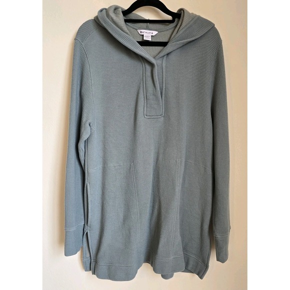 Athleta Tops - Athleta Green Snap Closure Hoodie w/ Pockets Small Petite